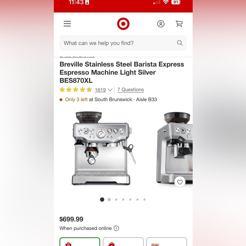 NIB Breville Stainless Steel Barista Express Espresso Machine